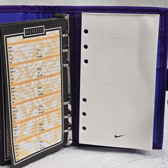 90s Mead Nike Purple Black Day Planner Calender Project Note Book Contacts - Picture 12 of 15